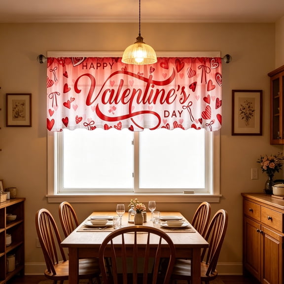 2D Patterned Kitchen Curtain Panel, Washable Decorative Window Drape, Lightweight Waterproof Fabric, Universal Household Curtain for Kitchen Sink And Small Window