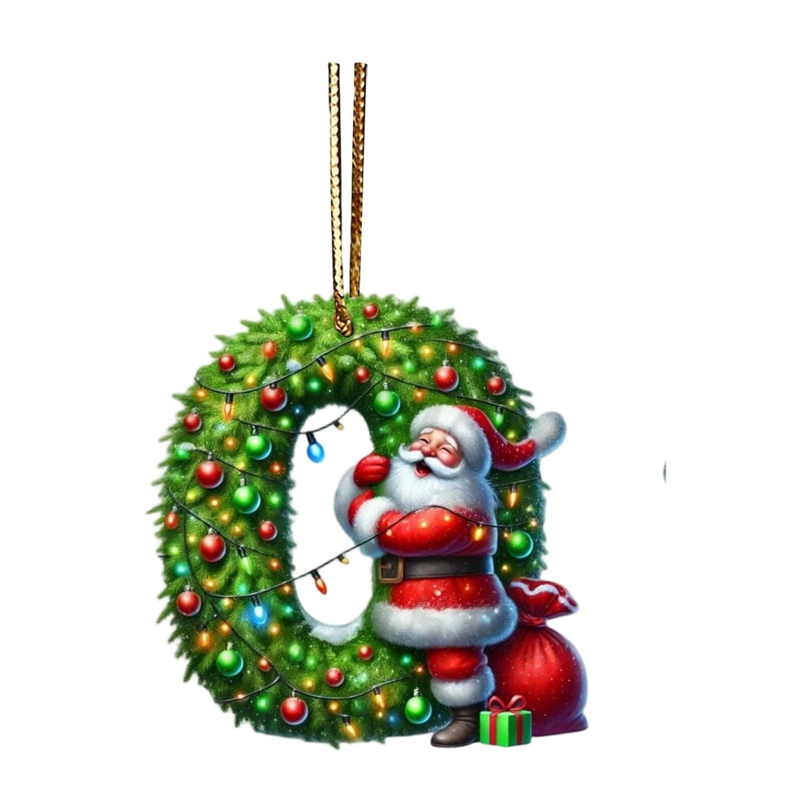 2D Personalized Christmas Ornament Alphabet Shaped 26 Letters Design ...