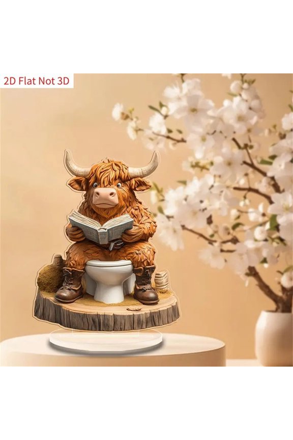 2D Planar Acrylic Decorative Items In Bohemian Style Featuring Cow Acrylic Tabletop Decoration