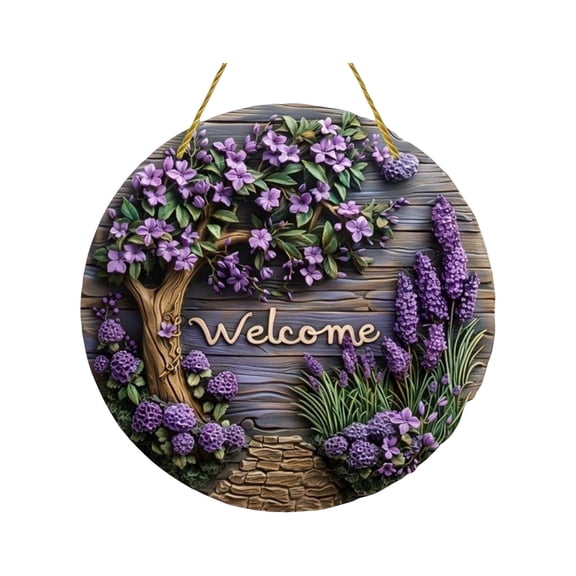 2D Plane Wooden Welcome Door Hanging Home Window Wall Decoration Sturdy Odorless Circular Design, Suitable For Indoor Outdoor Use Adds Cute Elements Creates Joyful