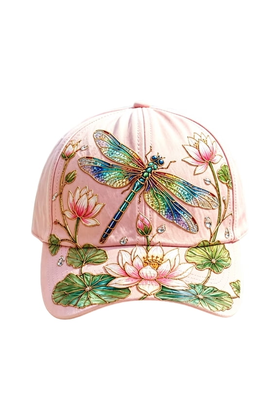2D Printed Floral Animal Baseball Cap, Adjustable Soft Cotton Trendy Decorative Dad Hat, Bee Hummingbird Butterfly Cardinal Bird Robin Bird Dragonfly Embroidered Style Casual Outdoor Sun Hat