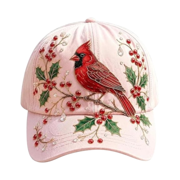 2D Printed Floral Animal Baseball Cap, Adjustable Soft Cotton Trendy Decorative Dad Hat, Bee Hummingbird Butterfly Cardinal Bird Robin Bird Dragonfly Embroidered Style Casual Outdoor Sun Hat