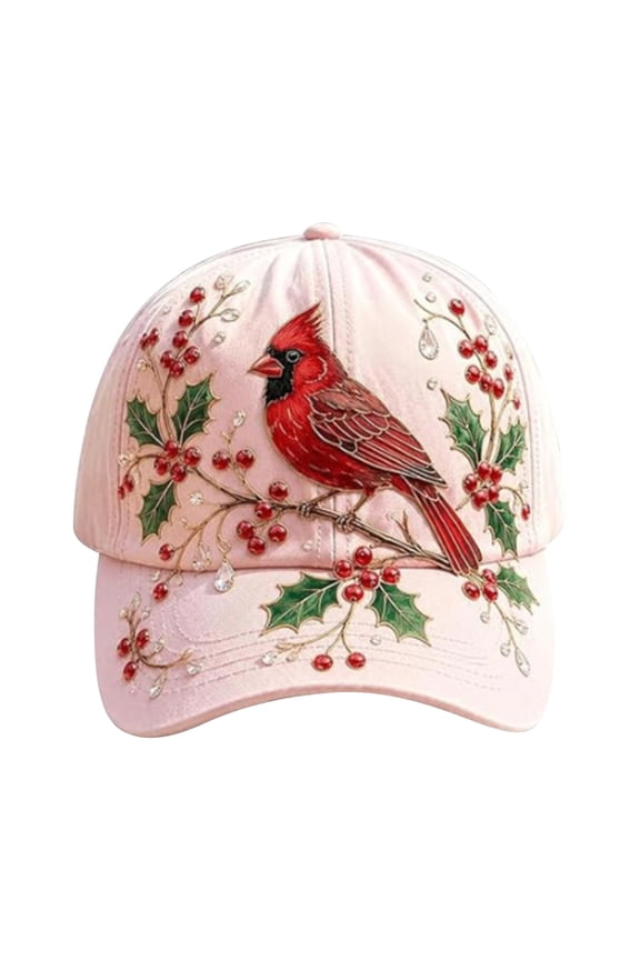 2D Printed Floral Animal Baseball Cap, Adjustable Soft Cotton Trendy Decorative Dad Hat, Bee Hummingbird Butterfly Cardinal Bird Robin Bird Dragonfly Embroidered Style Casual Outdoor Sun Hat