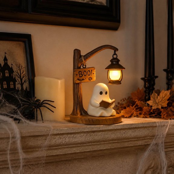 2D Printed Halloween Kitchen Curtains, Washable Short Window Valance, 1 Pair Set, Cute Ghost & Bat Drapes for Small Windows, Rod Pocket Cafe Curtains for Cooking Area