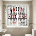 thumbnail image 1 of 2D Printed Kitchen Curtain Short Panel Set Of 2 Washable Polyester Fabric For Window Privacy Light Filtering Bedroom Bathroom Decor, 1 of 6