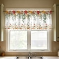 thumbnail image 1 of 2D Printed Kitchen Curtains, 24" Short Washable Window Valances, Decorative Half Curtain Panels for Sink, Bathroom & Cafe Styling, Light Filtering Privacy Drapes​, A, 1 of 5