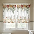 thumbnail image 1 of 2D Printed Kitchen Curtains, 24" Short Washable Window Valances, Decorative Half Curtain Panels for Sink, Bathroom & Cafe Styling, Light Filtering Privacy Drapes​, B, 1 of 5
