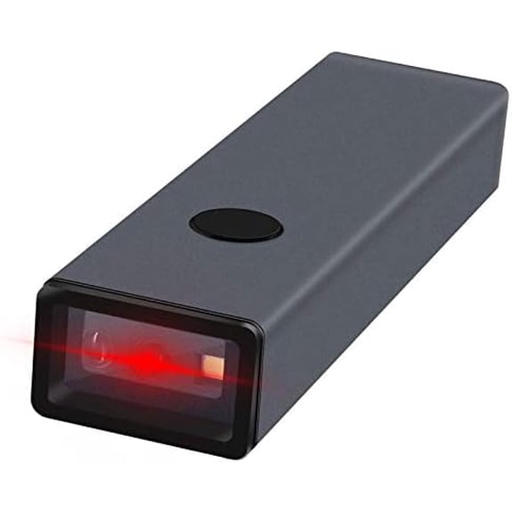 2D QR Wireless Bluetooth Alloy Metal Barcode Scanner,Portable Handheld Barcode Reader Scanner 3-in-1 Aluminum Alloy Metal Outer Box Barcode Scanner$$Office