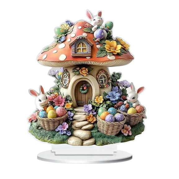 2D Rabbit Desktop Ornament Moon Festival Decoration Entryway Storage Tray 20X0.3Cm Easter Decorations