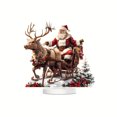 2D Reindeer Santa Acrylic Sign Inspirational Tabletop Decoration for