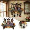 thumbnail image 1 of 2D Retro Bohemian-Style Halloween Witch Wooden Wall Decoration – Decorative Art & Key Holder for Entryway, Farmhouse & Seasonal Decor, 1 of 6