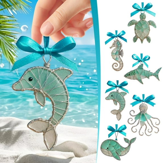 2D Sea Glass Beach Party Favor - Handcrafted Frosted Beach Glass Suncatcher Ornament, Coastal Nautical Decor, Saltburn Ocean Keepsake