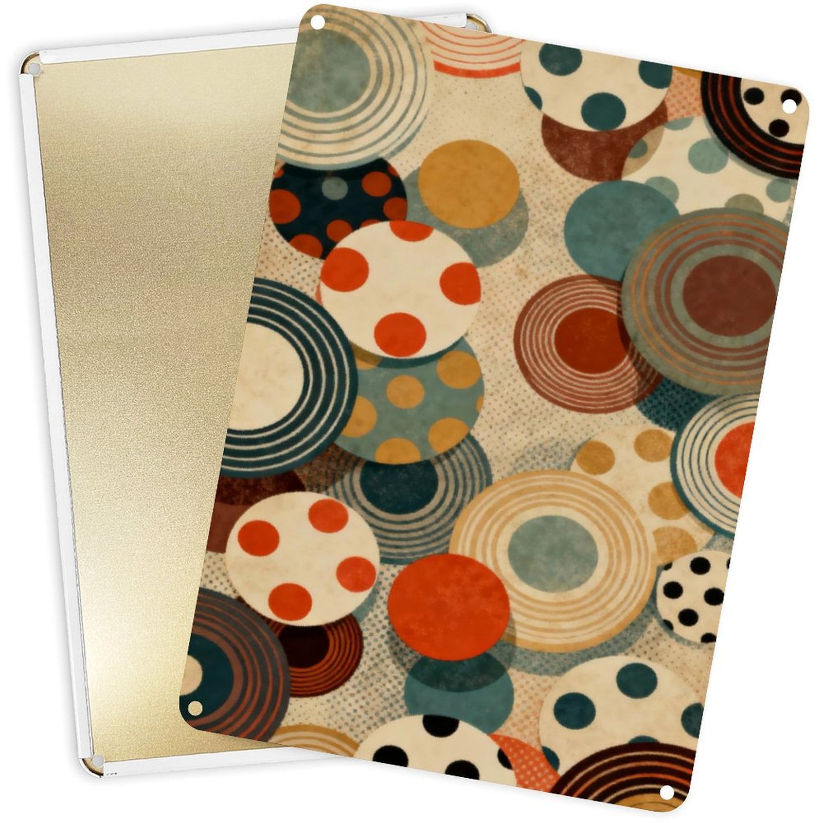 2D Tinplate Vertical Wall Decor Vintage Retro Polka Dot Circle Pattern ...