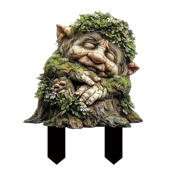 2D Tree Elf Garden Stake - Acrylic Meditation Fairy Yard Decor, Waterproof Outdoor Lawn Sign for Garden, Patio & Fairy Themed Landscaping