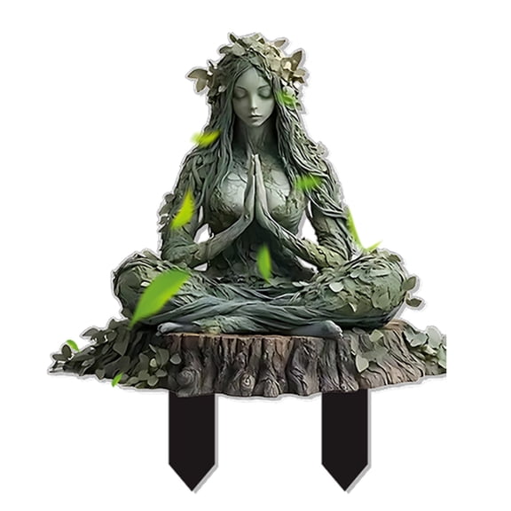 2D Tree Garden Stake Acrylic Yard Sign Meditation Fairy Stakes For Outdoors Garden Decoration Utility