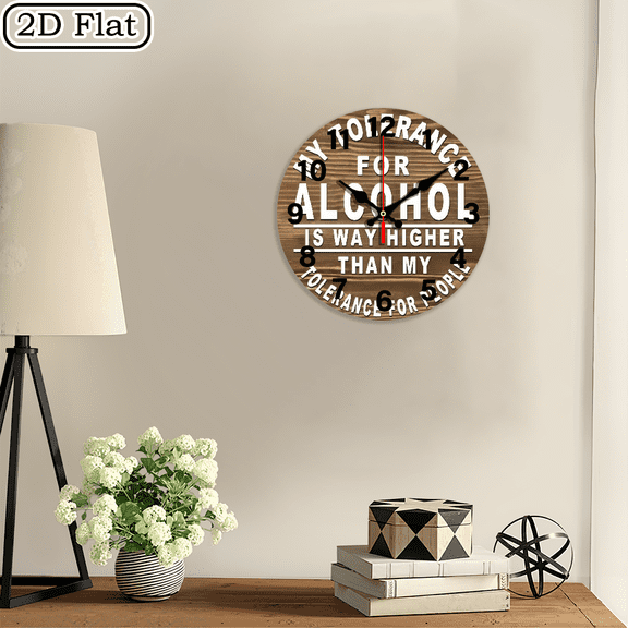 2D flat 1 God bless wooden clock, suitable for courtyards, shopping centers, cafes, homes, the best gift, suitable for decorating friends' rooms for Halloween 10 * 10 inches