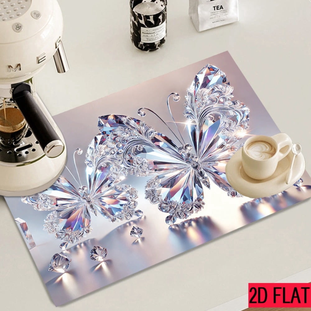 2D flat 1 kitchen stove cover, simple and artistic pattern design, Nordic-style kitchen mat, coffee machine mat, operation counter decoration, the first choice for kitchen gifts. The size is 28.3x20.