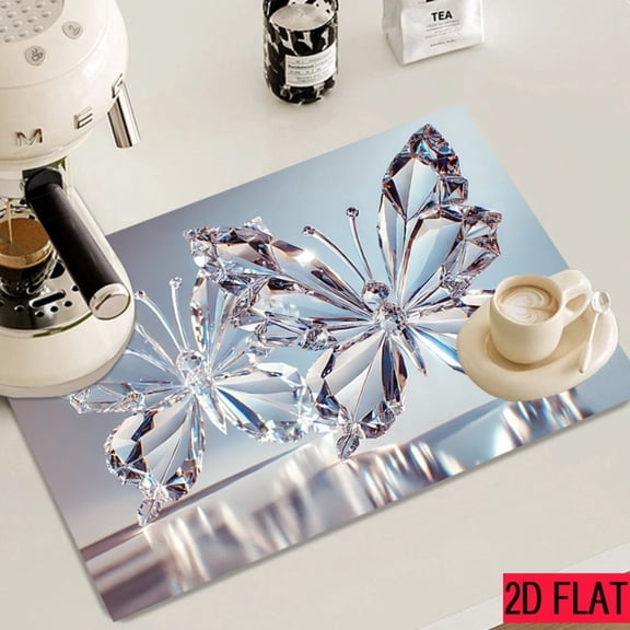 2D flat 1 kitchen stove cover, simple and artistic pattern design, Nordic-style kitchen mat, coffee machine mat, operation counter decoration, the first choice for kitchen gifts. The size is 28.3x20.