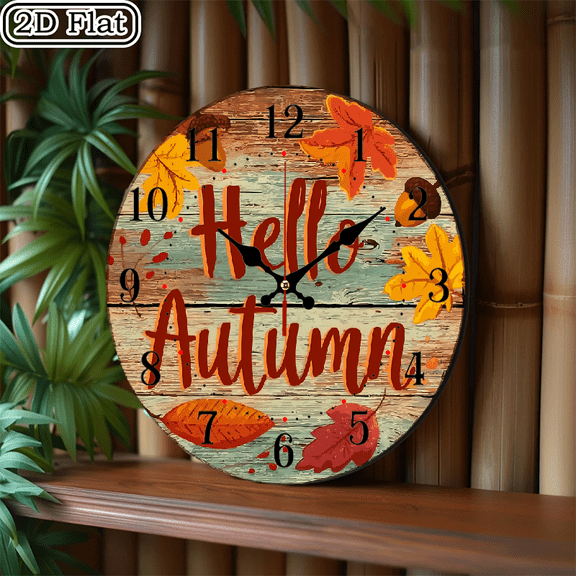 2D flat 1 piece Beware of flamingo wooden wall clock home, suitable for courtyards, shopping centers, cafes, homes, the best gift, suitable for decorating friends' rooms for Halloween 10 * 10 inches