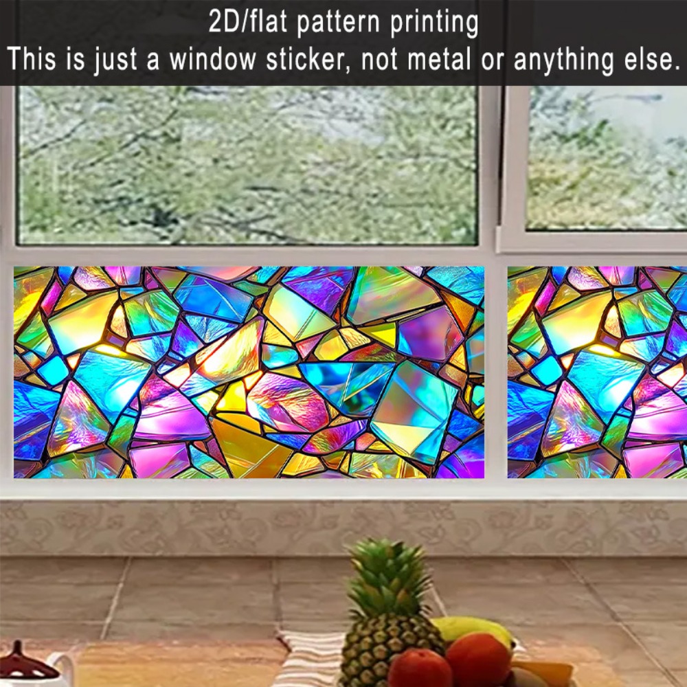 2D flat, 1 piece of colorful Mosaic art painted glass sticker ...