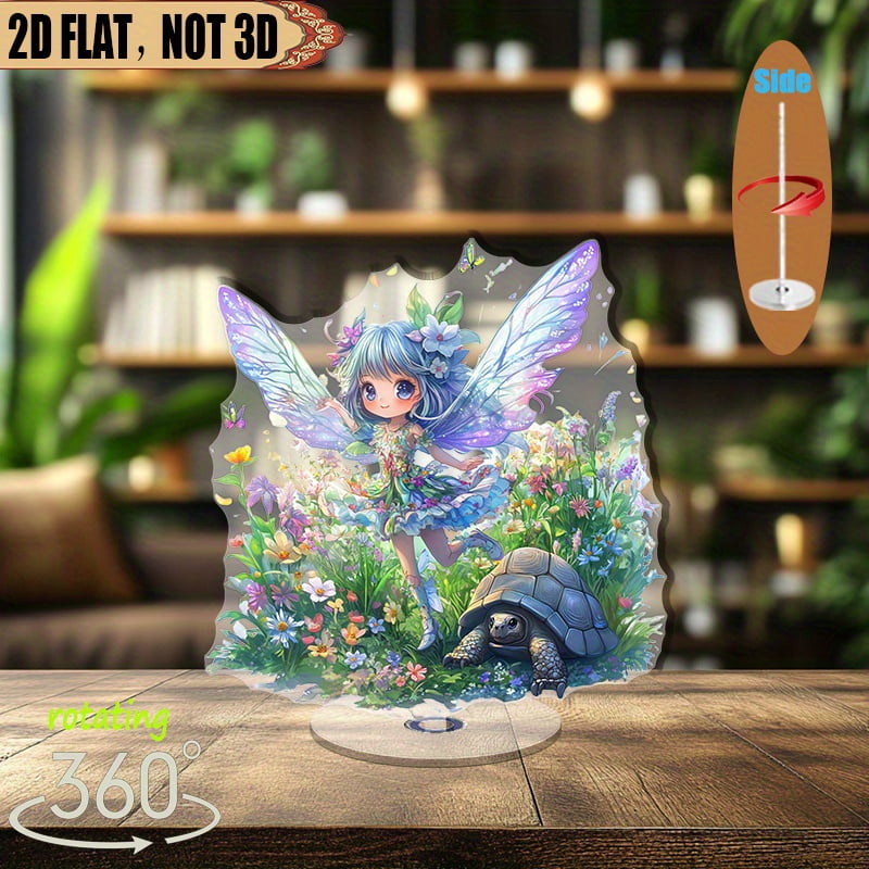 [2D flat] 1PC Rotating acrylic display featuring a lively sprite ...