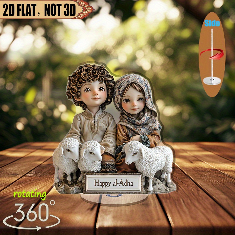 [2D flat] 1PC Rotating acrylic display featuring a boy and girl with ...