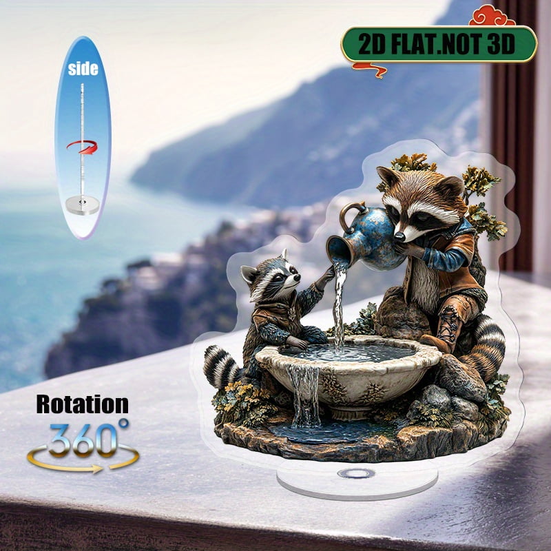 [2D flat] 1PC Rotating acrylic display featuring a forest dweller ...
