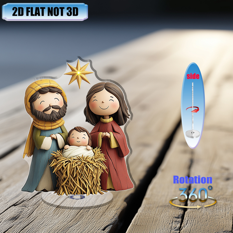 [2D flat] 1PC Rotating acrylic display featuring joyful parents and ...