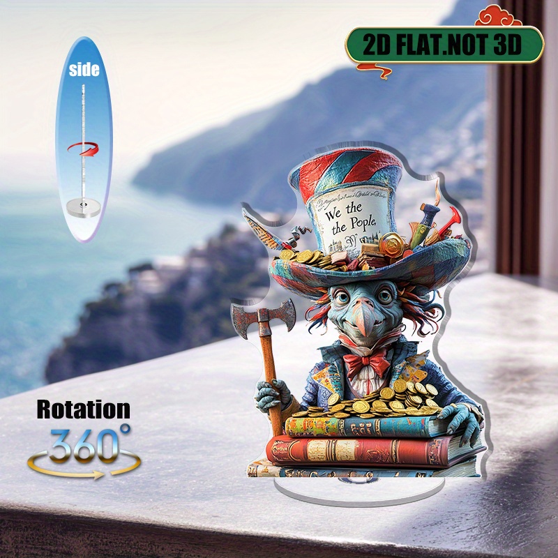 [2D flat] 1PC Rotating acrylic display featuring a top hat filled with ...