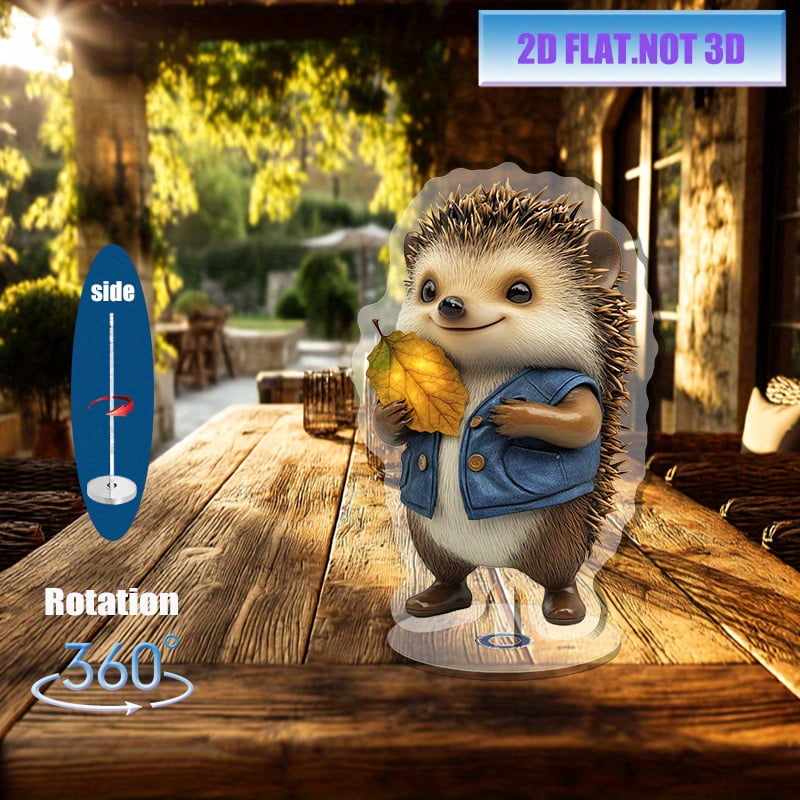 [2D flat] 1PC Rotating acrylic sculpture of a charming anthropomorphic ...