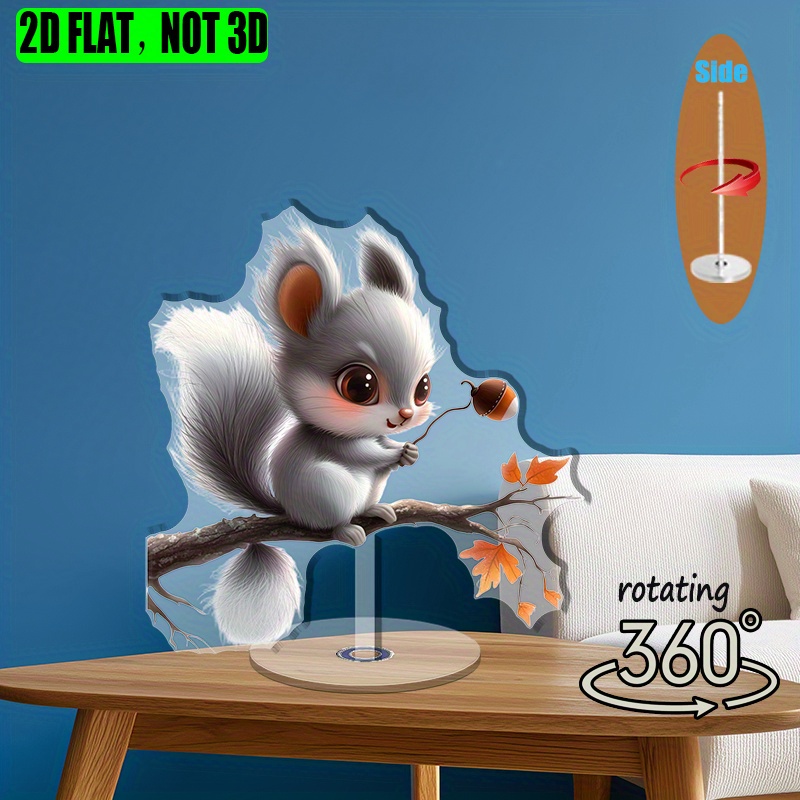 [2D flat] 1PC Rotating acrylic tabletop display featuring a cute ...