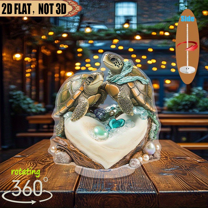 [2D flat] 1PC Rotating acrylic tabletop display featuring a sweet pair ...
