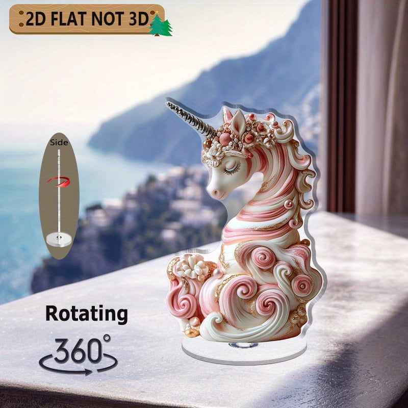 [2D flat] 1PC Rotating acrylic tabletop ornament featuring whimsical ...