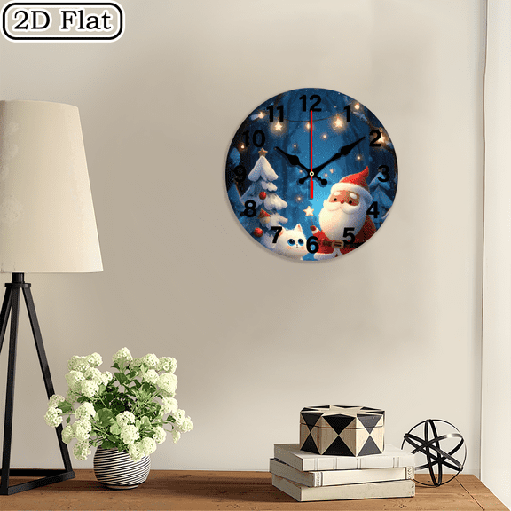 2D flat 1pc,Cartoon image_ wood wall clock Home&Seasonal Decoration, For Yard, Mall, Garage, Coffee Shop, Home, Best Gift, for a Friend room decor halloween 10*10inch