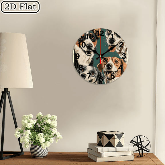 2D flat 1pc,Funny Dog Welcome Sign _ wood wall clock Home&Seasonal Decoration, For Yard, Mall, Garage, Coffee Shop, Home, Best Gift, for a Friend room decor halloween 10*10inch