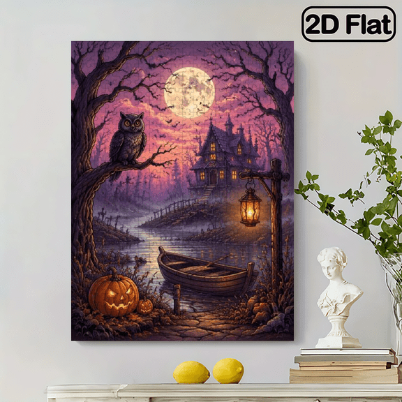 2D flat, 500-piece vertical paper jigsaw puzzle by the Horror River, home entertainment, Halloween, Thanksgiving, Christmas, size 15*20.5 inches
