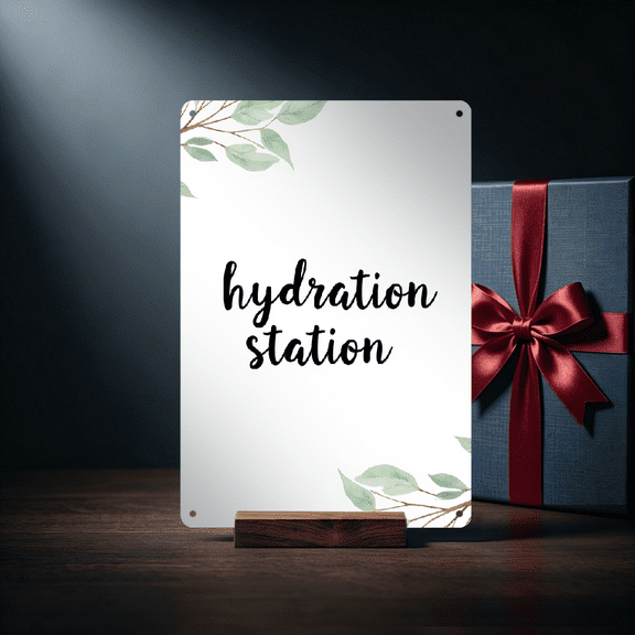 2D flat Decorative Sign, Plaque Tin Sign Hydration Station Retro Metal Signs Wedding Drinks Bar Ative Party Bar Signs Beverages Table Ation Signage Drink Man Cave Decor 12 X 8 inch Vintage