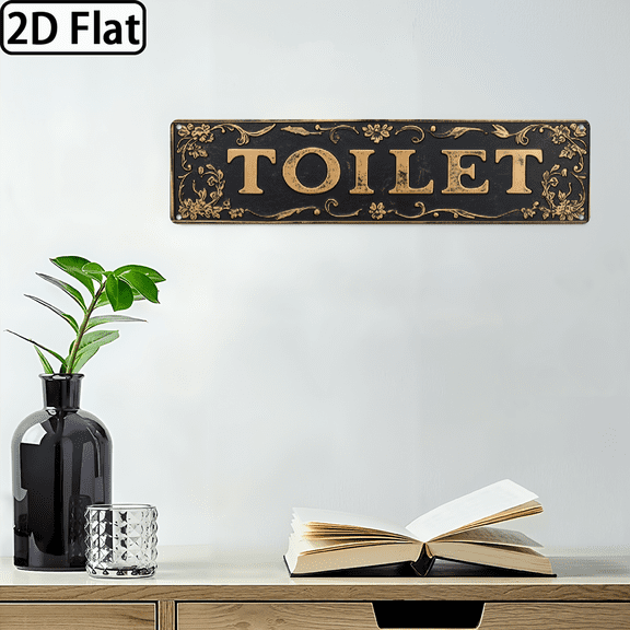 2D plan with toilet logo, suitable for decorating toilets, interesting decorations.16*4in.