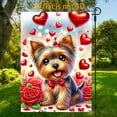 thumbnail image 1 of 2D plane, 1 2D plane Yorkshire Heart rose theme flag courtyard, vertical double-sided garden decoration of the flag, Yorkshire heart garden flag, indoor and outdoor decoration Valentine's Day garden, 1 of 5