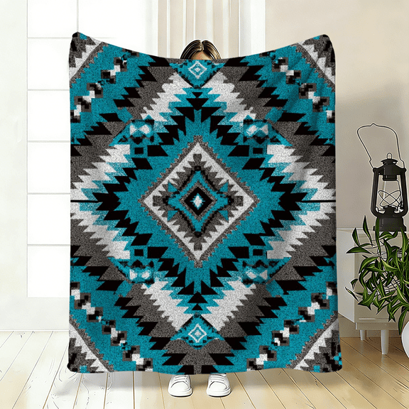 2D plane, "abstract geometry" flannel blanket. Soft and skin-friendly, suitable for scenarios such as sofas, beds, and offices. Specification dimensions: 30×40 inches, 40×50 inches, 50×60 inches.