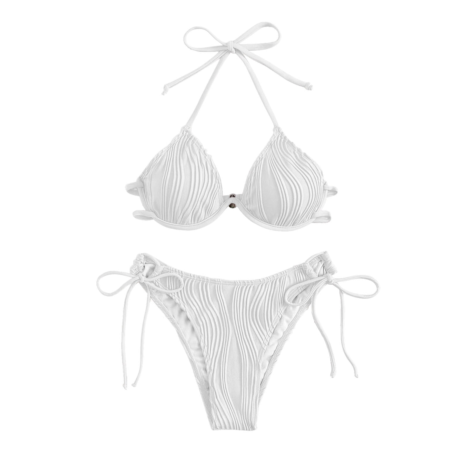 2DXuixsh 2 Pcs Cute Womens Swimsuit Cover Up Swimwear Bikinis Soild Swimsuit Ladies Shorts