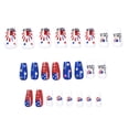 thumbnail image 1 of 2DXuixsh 24 Piece Nails Art Pieces Independence Day Theme Long Nails Full Coverage Women's Nail Decoration with Glue 1Ml July 4Th Nails Art Wear Nails Blue, 1 of 6
