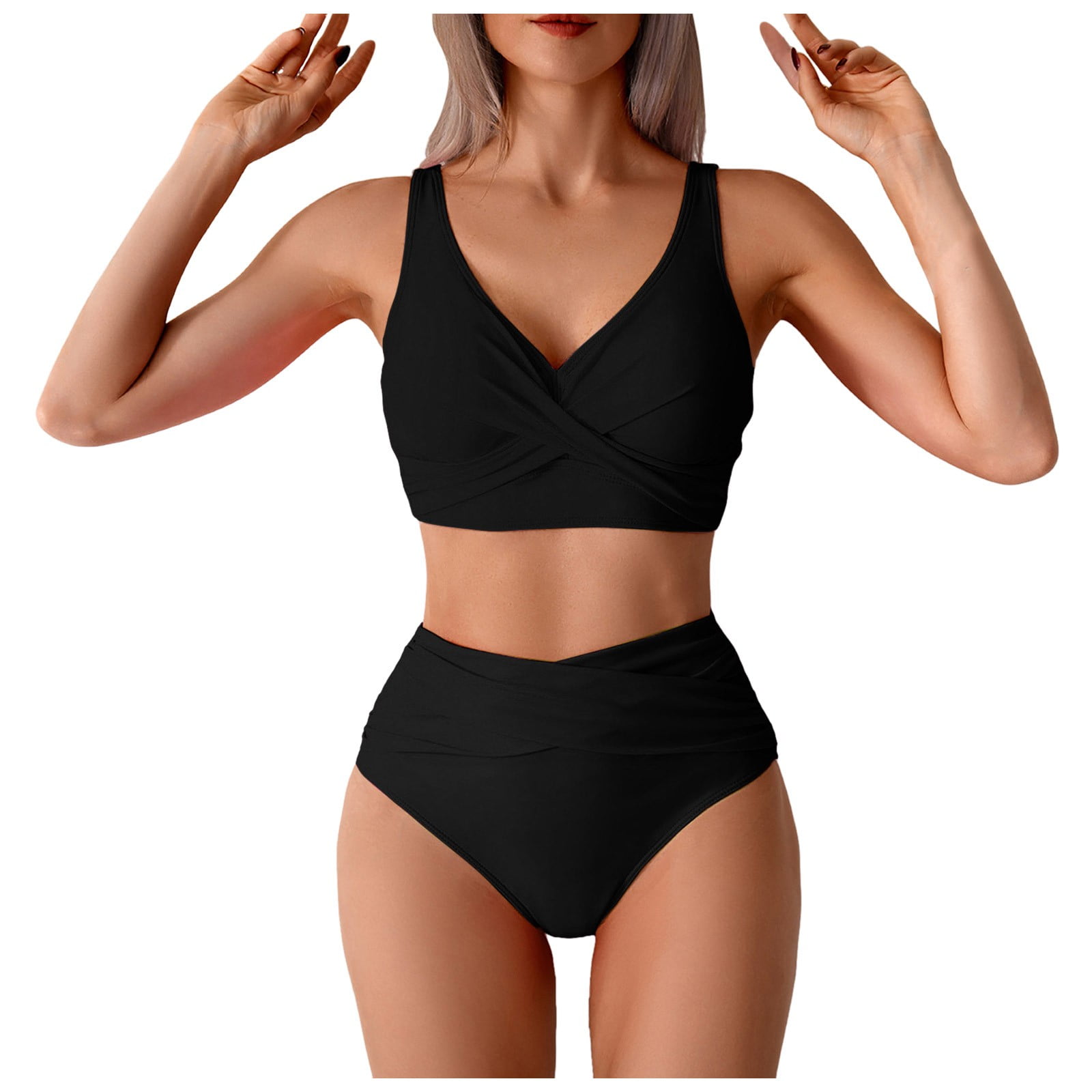 2DXuixsh 2Pcs Women s 2 Piece Bikini Set Summer Tankini Beachwear Belly 2dxuixsh-2pcs-women-s-2-piece-bikini-set-summer-tankini-beachwear-belly
