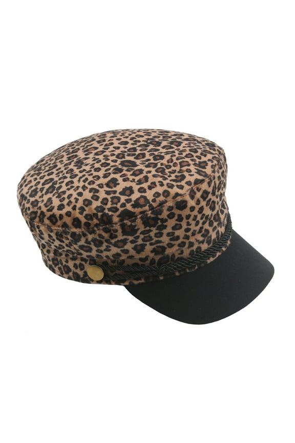 Adult Wool Women's Flat Leopard Cap Retro Beret Hat Top Navy Print Casual Baseball Caps Pearl Hats for Men Women Baseball Cap Khaki One Size
