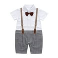 2DXuixsh Baby Bodysuit Baby Boy Gentleman White Shirt Bowtie Tuxedo