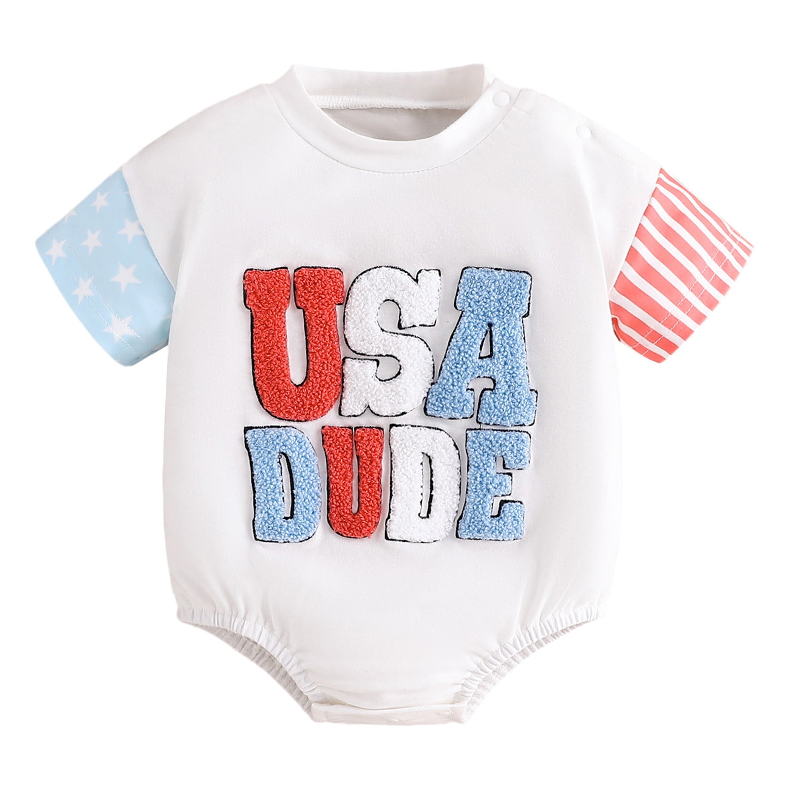 2DXuixsh Baby Girl Pajamas Boy Boys Girls Short Sleeve Independence Day