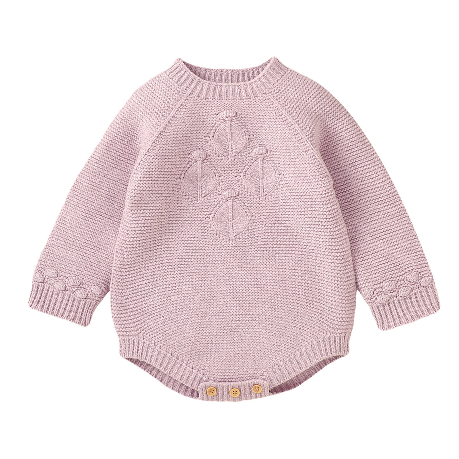 2DXuixsh Baby Rompers Baby Girl Boy Solid Knit Sweater Romper