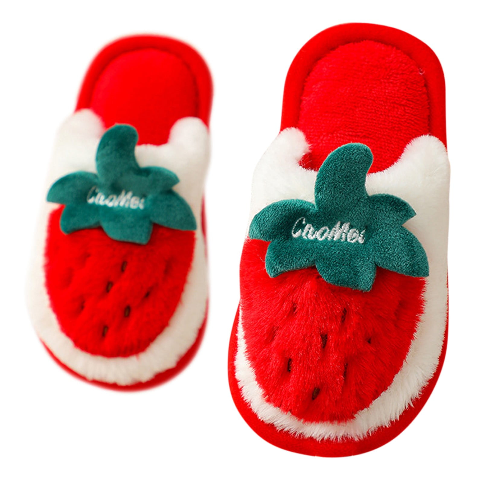 2DXuixsh Big Girls Home Slippers Cartoon Strawberry Pattern Bedroom