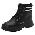 thumbnail image 1 of 2DXuixsh Boots for Girls Children Shoes Comfortable Soft Soled Flat Short Boots Fashionable Outdoor Warm Short Boots Cute Lightwight Warm Winter Boots Black Size 36, 1 of 7