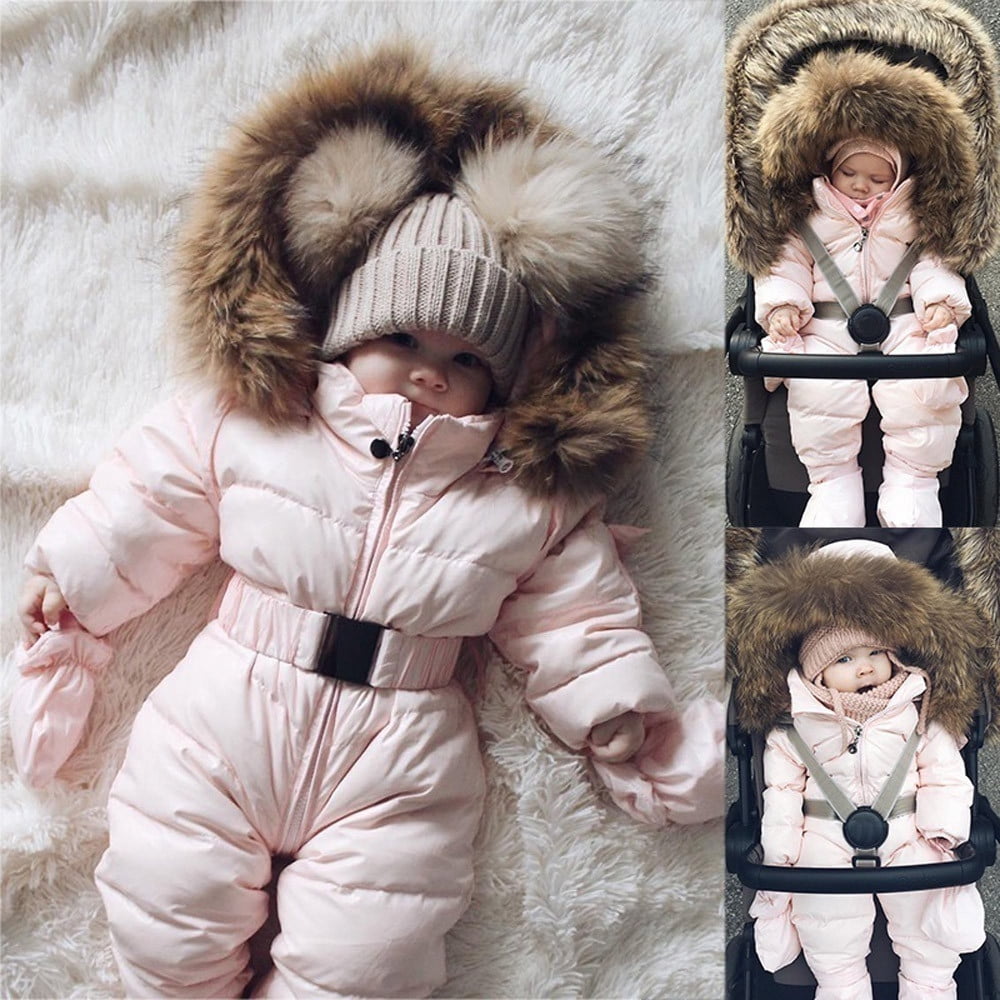 New Baby Boy Winter Dress With Hoodies In Fleece Stuff Style GNK In Pink Color main image 1